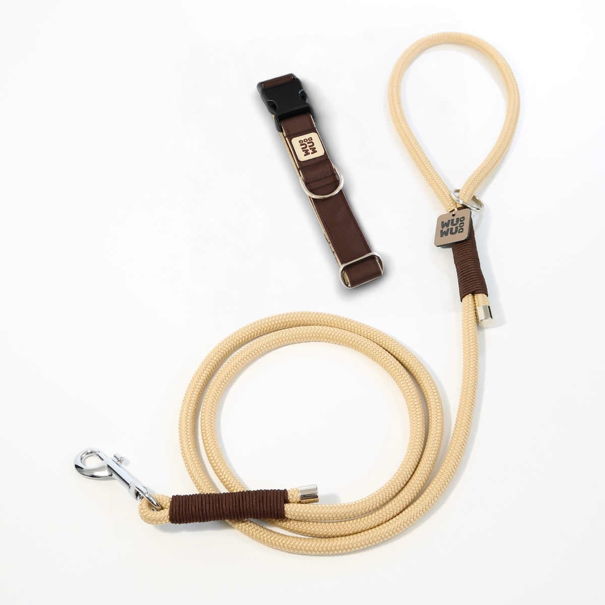 WUWU DOG Mocha Nyakörv és Póráz Szett